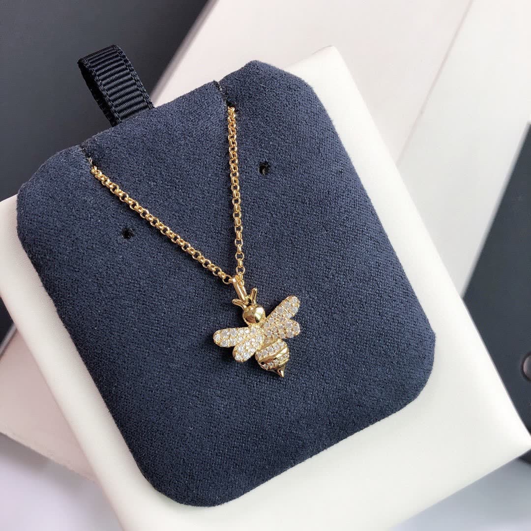 APM Monaco Gold Bee Charm Necklace